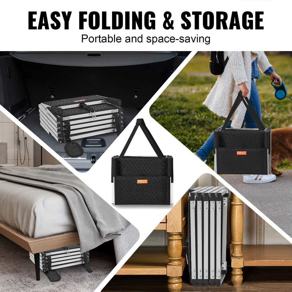 5-Step Folding Dog Stairs for Cars