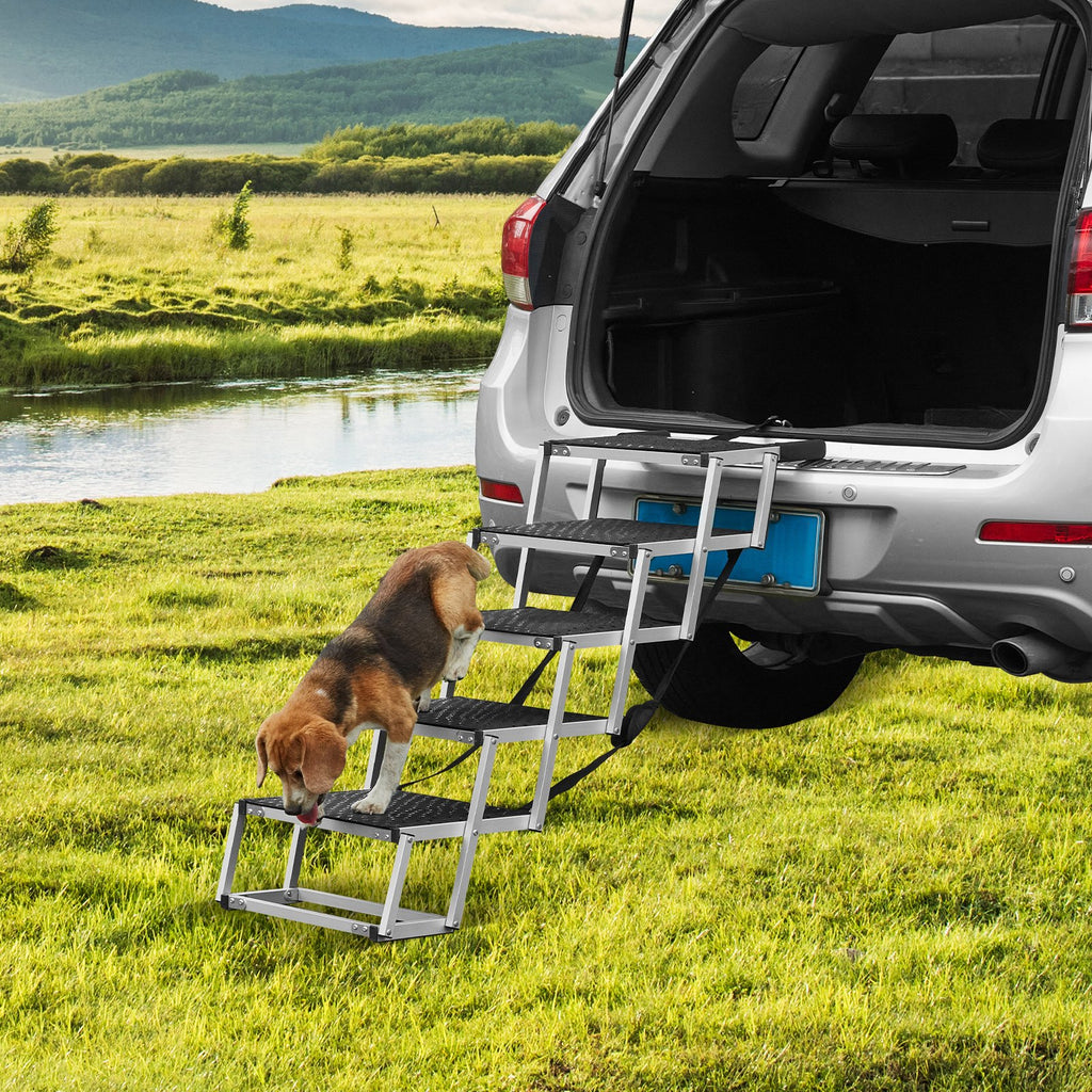 5-Step Folding Dog Stairs for Cars