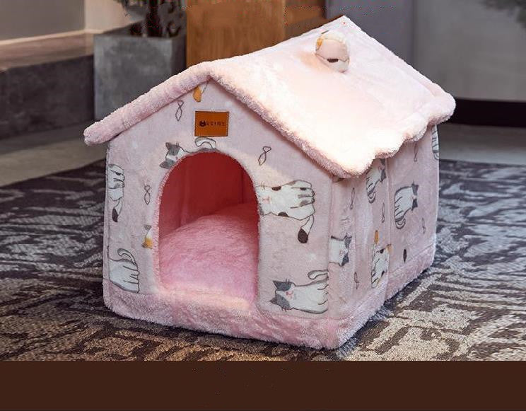 Foldable Pet House with Removable Cushion