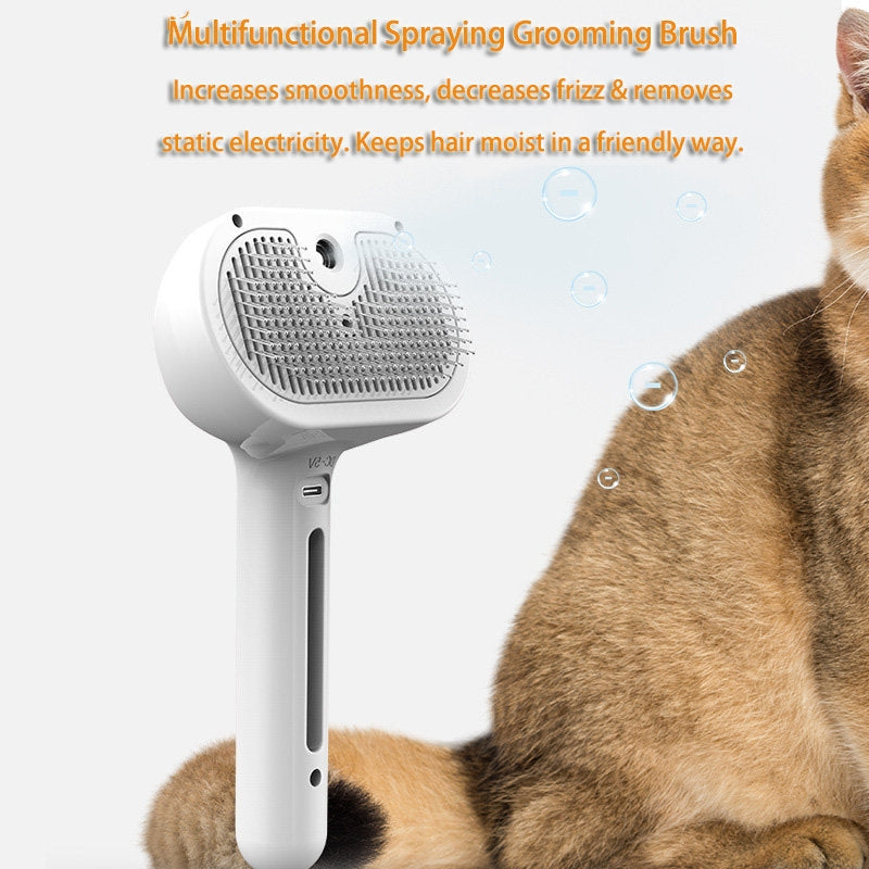 Self-Cleaning Pet Grooming Brush with Mist
