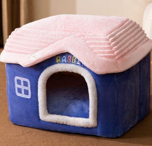 Foldable Pet House with Removable Cushion