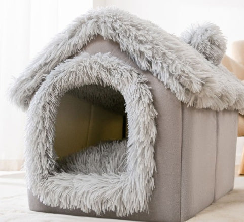 Foldable Pet House with Removable Cushion