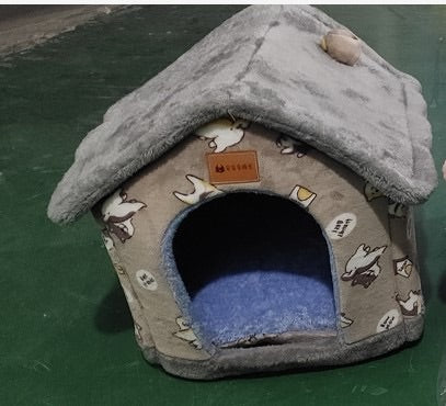 Foldable Pet House with Removable Cushion