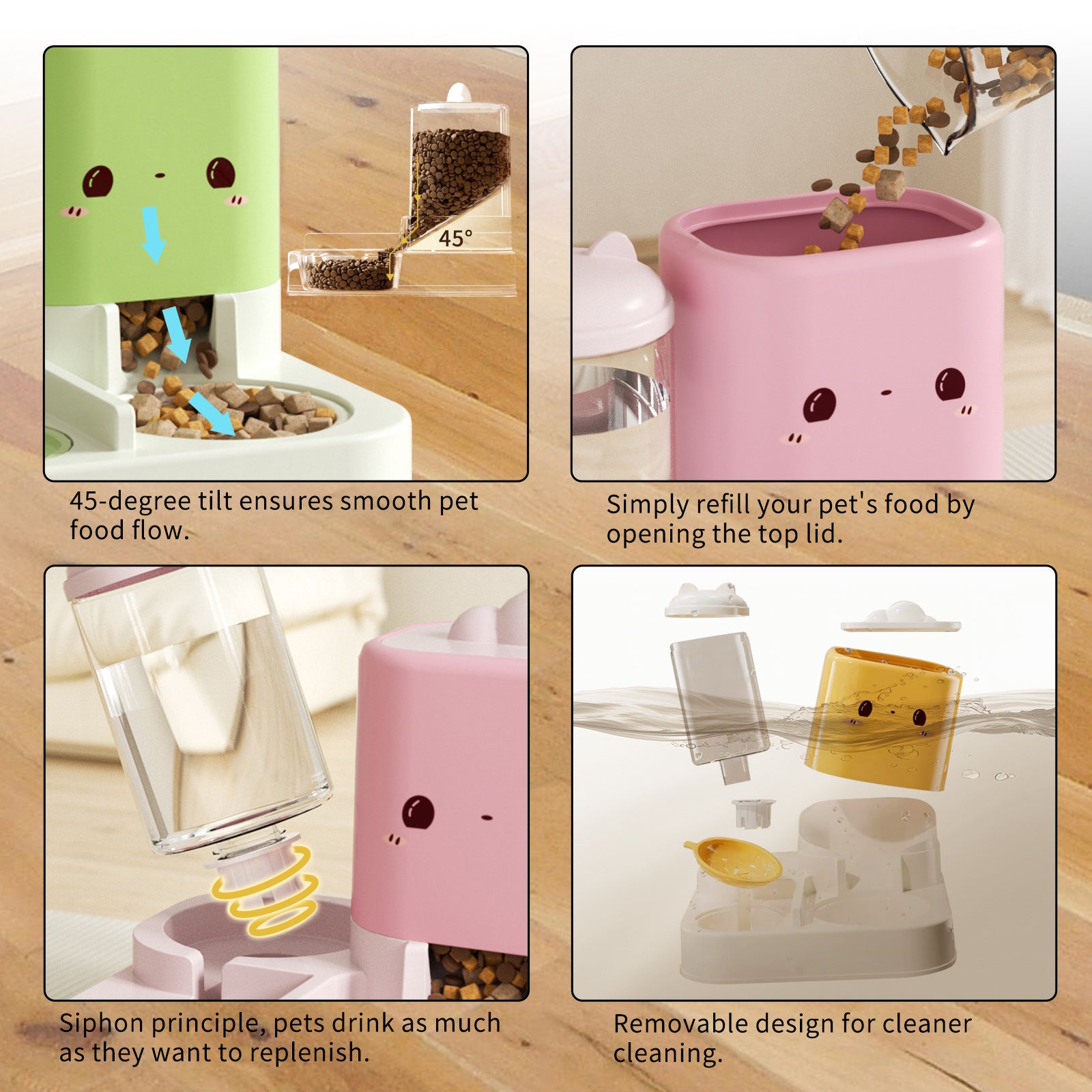 Cloud Cat Ear Pet Bowl and Water Dispenser