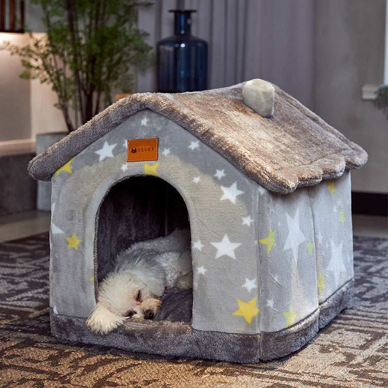Foldable Pet House with Removable Cushion