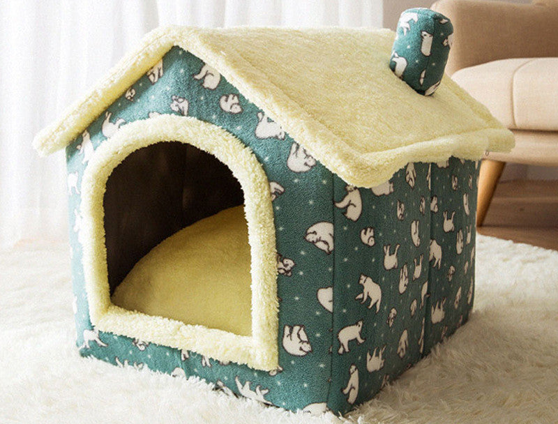 Foldable Pet House with Removable Cushion