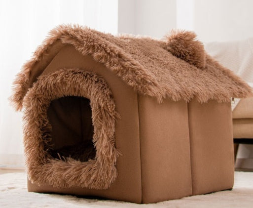 Foldable Pet House with Removable Cushion