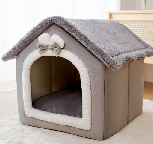 Foldable Pet House with Removable Cushion