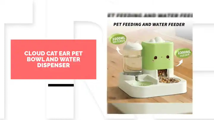 Cloud Cat Ear Pet Bowl and Water Dispenser by@Outfy